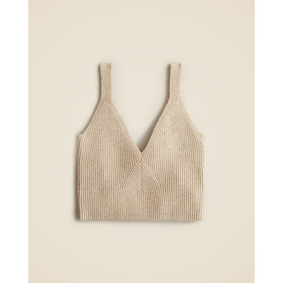 J.Crew Sweaters - J.Crew Cashmere Blend Ribbed Cropped Sweater Tank, Beige, S